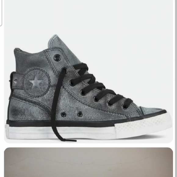 Converse Hi-Top Gray Studded Buckle - Picture 1 of 8